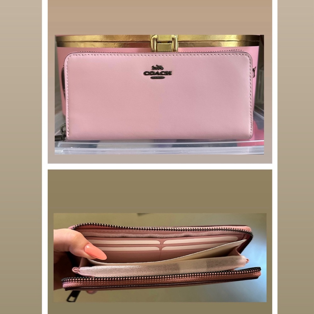 BNWOT Coach Pink Long Zip Around Wallet
